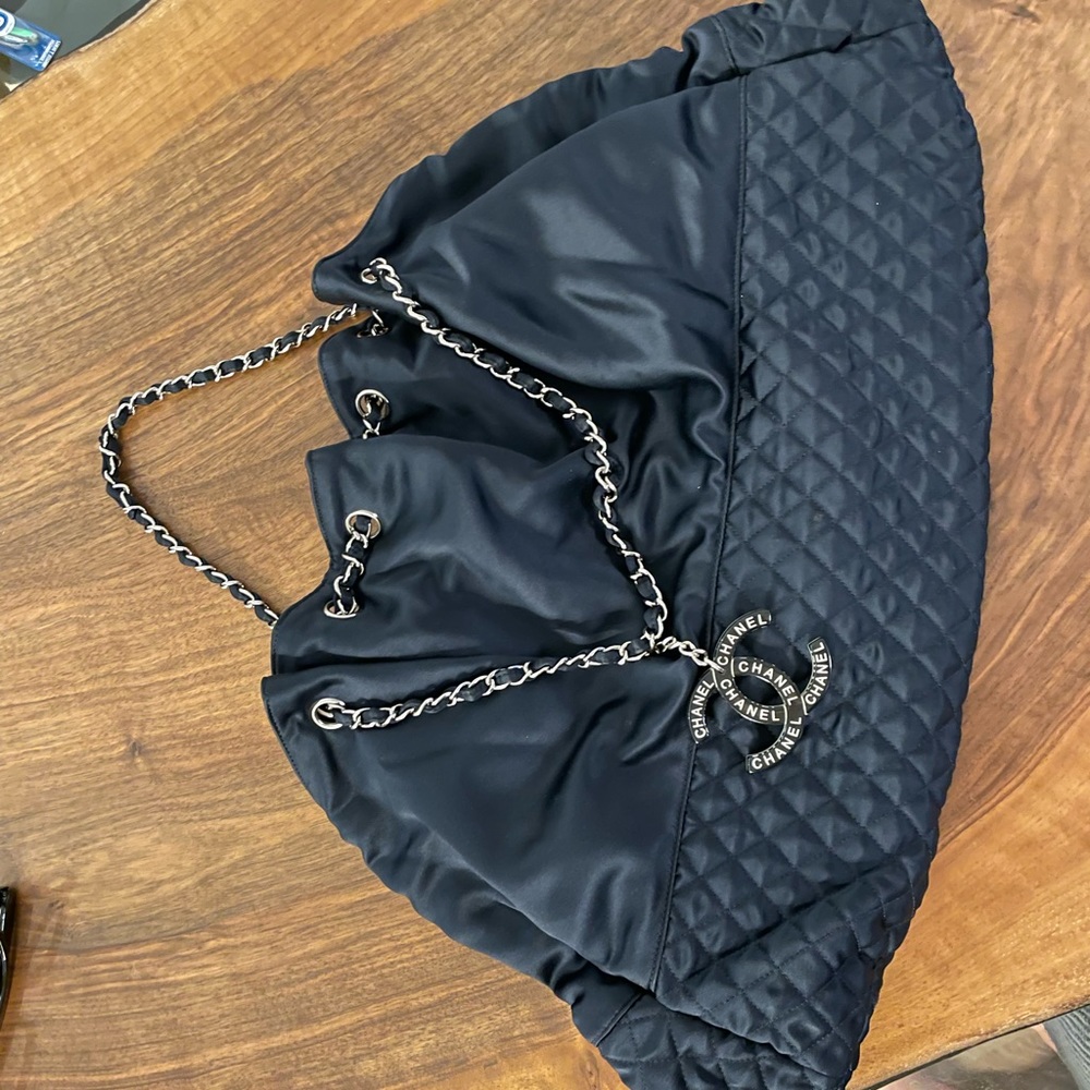 SOLD - Chanel cruise extra large satin soft tote